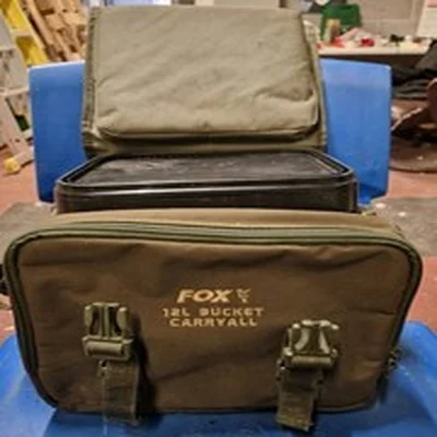 Fox 12L Bucket Carryall Carp Fishing Tackle Rare Old Fox cc moore bait bucket