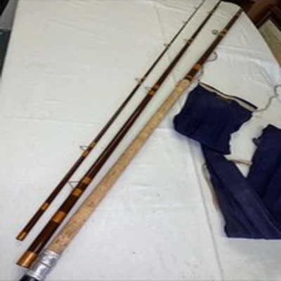 House Of Hardy Coarse Fishing Rod 3 Piece 13’ Fibreglass Brown. Stunning! + Bag.