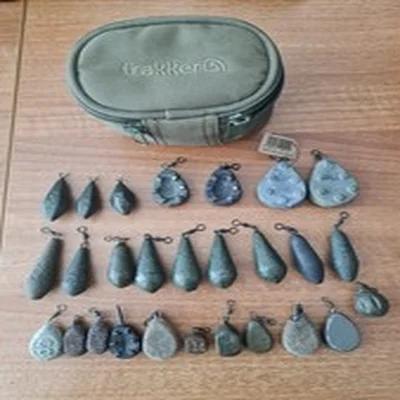 Carp Fishing Leads And Trakker Lead Bag, Fox Korda Carp Fishing