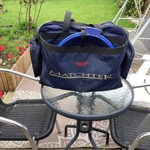 MAP Matchtek Carryall Fishing Tackle Bag Hold-all With Pockets & Bait Riddle . 
