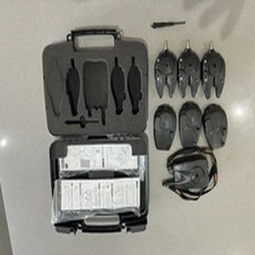 Fox Micron MX Bite Alarm 3 Rod Set with Receiver and Presentation Case used