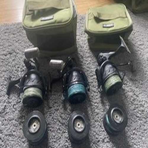 Nash Dwarf Big Pit Compact Reels x 3 with Spare spools & Cases 