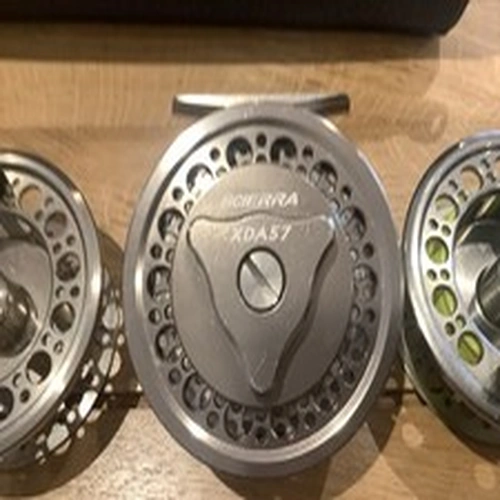 Scierra XDA57 Fly Reels Set x4 Silver/Black + Padded Reel Case Unisex