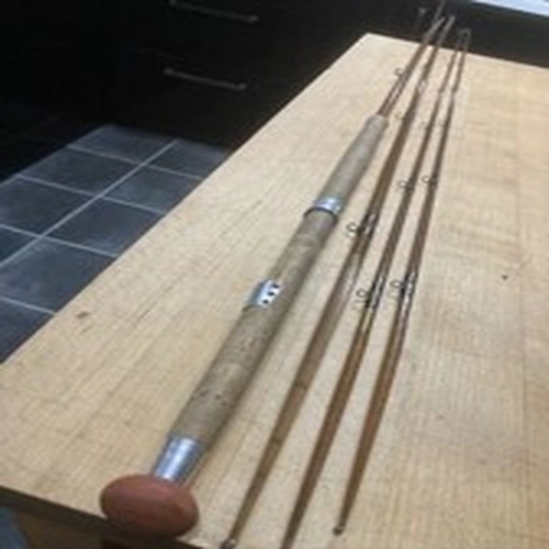 Somers Of Aberdeen Spliced 3 Piece Greenheart Salmon Fishing Rod. Spare Tip.