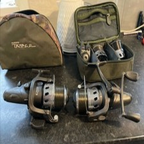 Stratos FS 10000 Matching Pair Carp Reels and 2 Spare Spools Carp Fishing