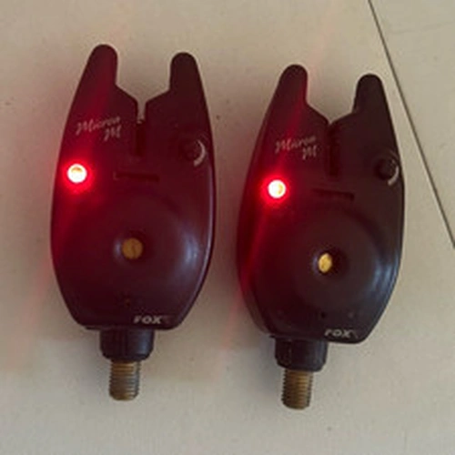 Fox Micron M Electronic Carp Bite Alarms x2, LED Light, Carry Cases, Black