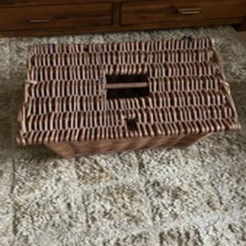 Vintage 60s Fishing Creel Basket Ideal Picnics / Storage /Blankets/Logs Etc VGC