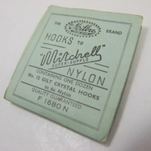 Vintage Book of Mitchell Super Supple No. 12 GIlt Crystal Hooks Milbro Brand