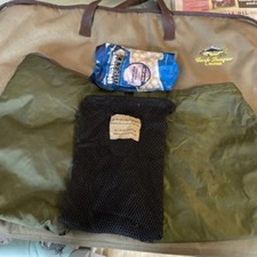 Boilie Bag and Dry Bag Fishing Bait And A Keepnet Bag Plus A Bag Of Boillies