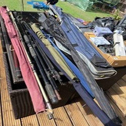 Job Lot Fishing Tackle Rods Reels Loads, Loads Of Pole Rods Aswell All Different