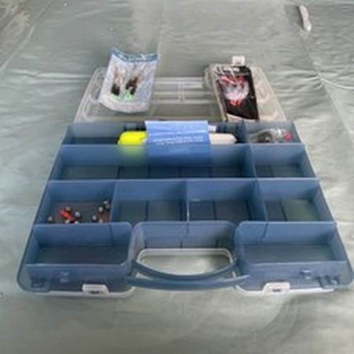 Shakespeare Tackle Box Inc 5 Spinners Hooks ,Some Mackerel Feather Rigs Lures