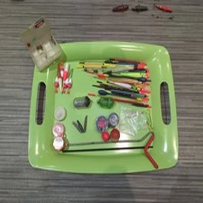 Case of Fishing Retro Freshwater Floats, Lead Weights, Shot, Hooks, Clegg Middy