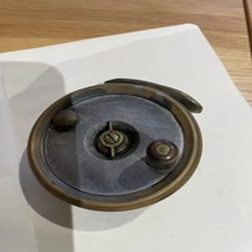 Vintage Salmon / Fly Reel Of Brass And Alloy ? Diameter Is 3 Inches/ 8cm Approx.