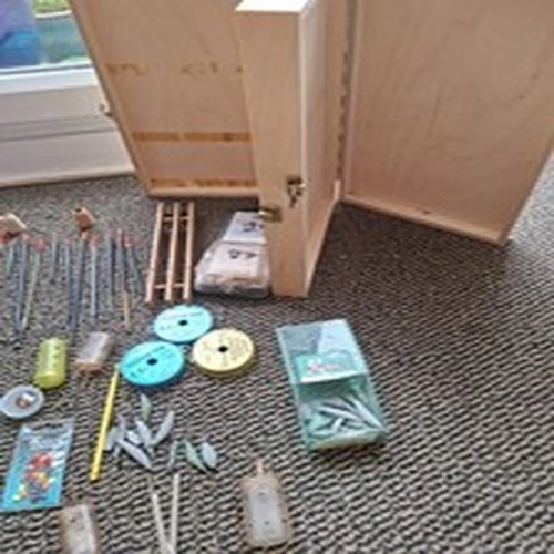 Wooden Tackle Box With End Tackle