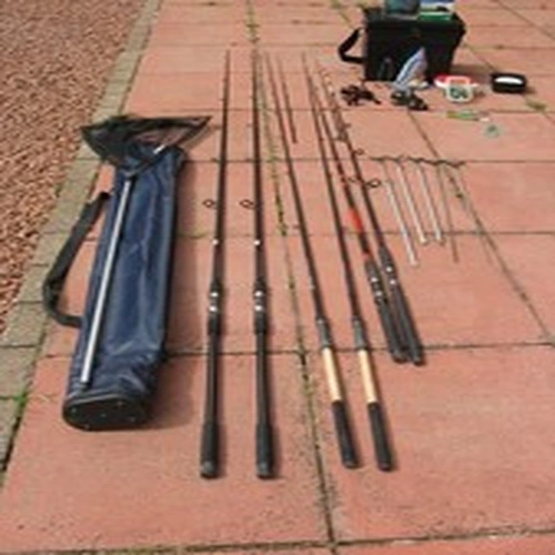 Job lot fishing rods and equipment bundle 