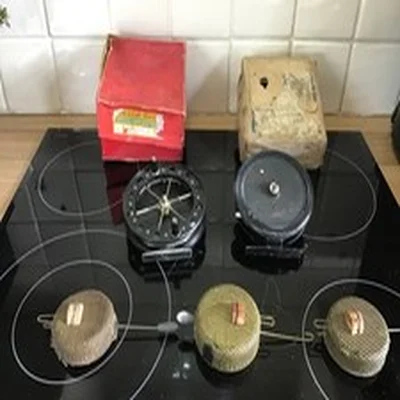 Vintage Vintage Match Fly Fishing Reels plus brass bait floats x3
