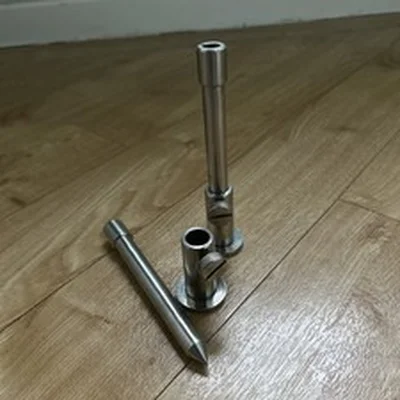 2 x Stainless Steel Stage Stands + 2 x 5" SS Inserts For Platform Carp Fishing