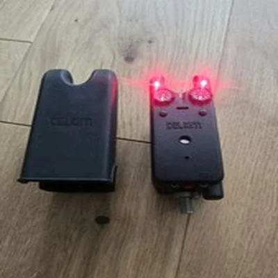 Delkim TXI-D v1 Red led Bite Alarm with case carp tackle setup