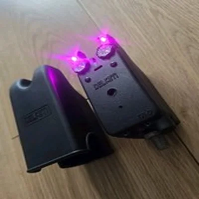 Delkim TXI-D v1 Purple led Bite Alarm with case carp tackle setup