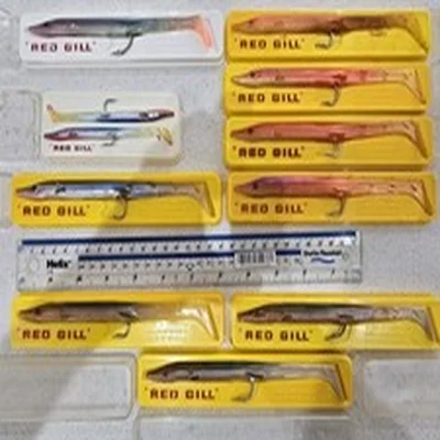 Original Red Gill Sand Eel Fishing Lure Vintage Collectable Mevagissey Cornwall