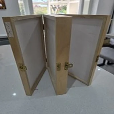 Double Sided British Made Wooden Fly Box White Foam Lined Twin Sided Display