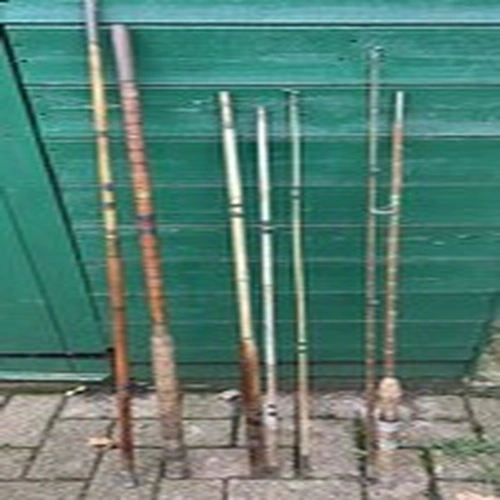 VINTAGE CANE FISHING RODS - INCLUDING A TWO PIECE HEXAGON ELASTICAN LYCRA