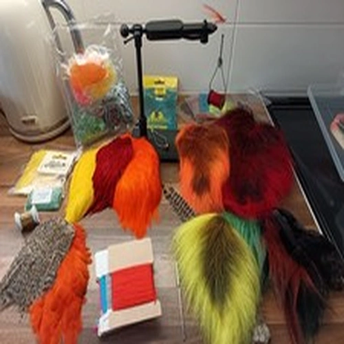 Complete Fly Tying Kit, Vice, Tools, Hooks, Fur, Feather, Thread, Salmon & Trout