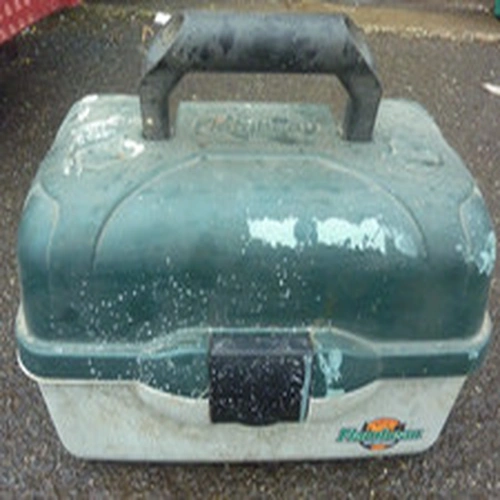 FLAMBEAU Vintage Fisherman's Storage Case W Fishing Bits Inside Lead Weighs etc