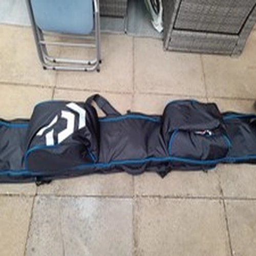 Daiwa N'Zon 1 Rod Case Black/Blue Tip Tube Compartment Shoulder Strap Pockets