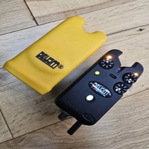 Delkim TXI Plus Yellow led Bite Alarm with case carp tackle setup Top Condition