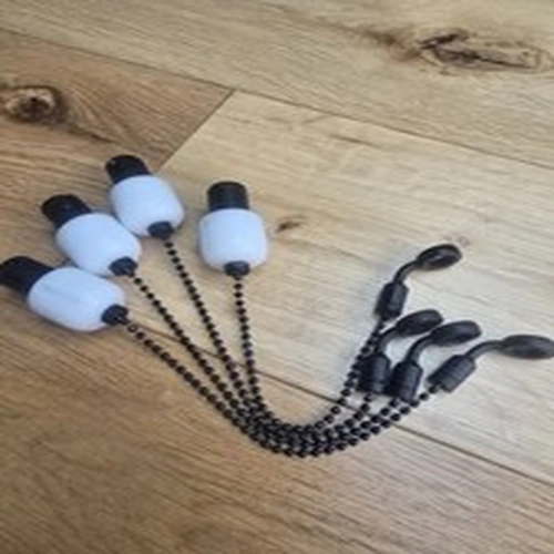 4x CHUNKY WHITE ND TEFLON BOBBINS Hangers BLACK CHAINS,HOCKEY STICKS Carp Tackle