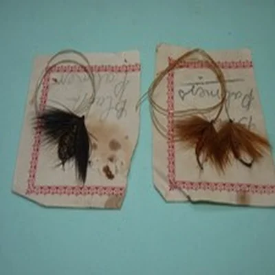 VINTAGE GUT TIED SALMON / TROUT FLIES. X3.