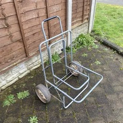 VINTAGE FISHING TACKLE - 2 WHEEL FOLDING TROLLEY, OLD SCHOOL