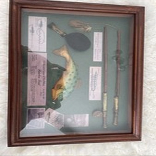 Vintage Fishing Wall Art of Rainbow Trout Framed Picture