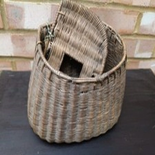 Antique small fishing creel basket for restoration