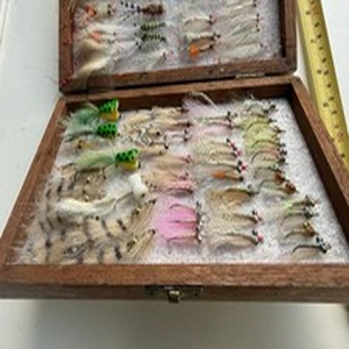 A Vintage Fly Box With Many Bass ? Flies