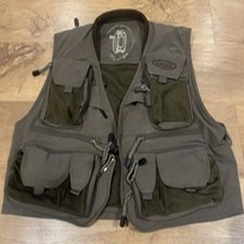 Vision Caribou Fly Fishing Vest XL Olive Green Unisex Multi Pocket Wading Vest