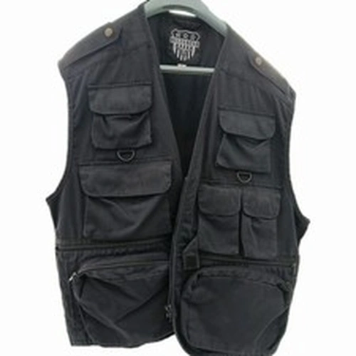 Mens Vests Cargo Outdoot Waistcoat Vest Gilet Black Large