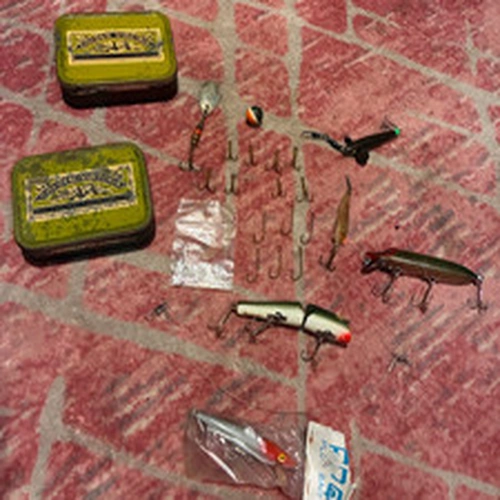 Vintage Pike Fishing Tackle Job Lot - Lures, Plugs & Spinners in Golden Virginia
