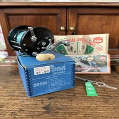 Vintage Fishing Reel Penn Delmar 285M Made In USA with Original Box & Paperwork