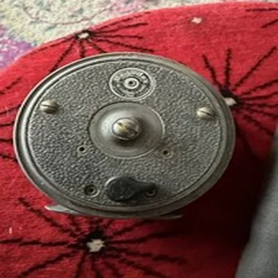 Vintage JW Young Beaudex Made in England Fly Reel 3 1/2” plus flies