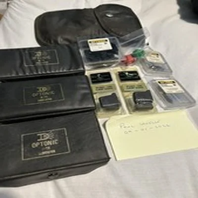 VINTAGE OPTONIC FISHING BITE ALARMS AND SOUNDER BOX AND SCALES ,LOADS OF EXTRAS