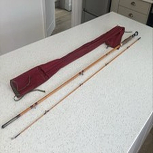 Vintage Cane Forshaws of Liverpool Glasec No 9' Two Piece Fishing Rod & Bag VGC