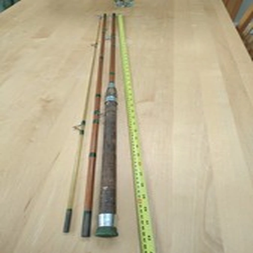 Vintage Wooden And Glass Fibre Fishing Rod (Or Maybe Cane) 122 Inches