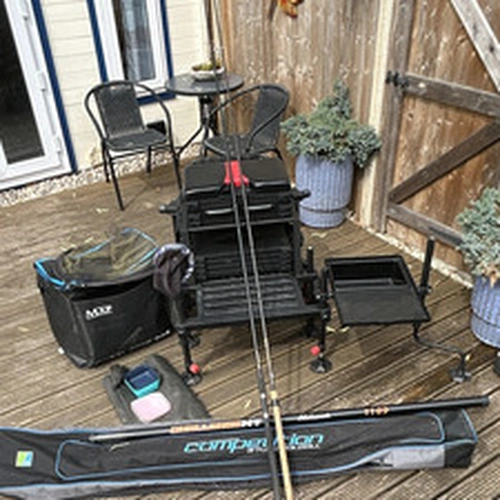 Westlake Adjustable Fishing Seat Box with Side Tray Padded Seat & accesssories