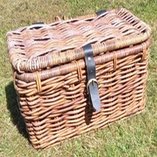 Vintage Wicker Fishing Basket/Creel/ Storage Box - 19” x 11” x 11”