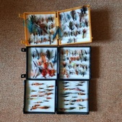 3 Plastic Fly Boxes With Circa 100 Salmon And Sea Trout Flies