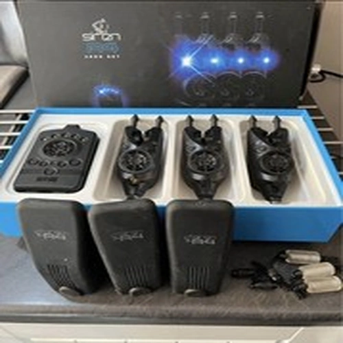 Nash Siren R4 Electronic Bite Alarms with Receiver Unit, Black Carp Fishing