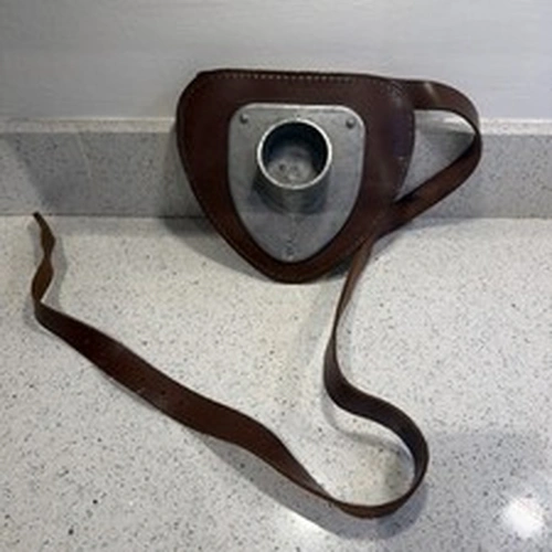 Efgeeco Leather & Galvanised Sea Fishing Rod Support Waist No Belt Free P&P
