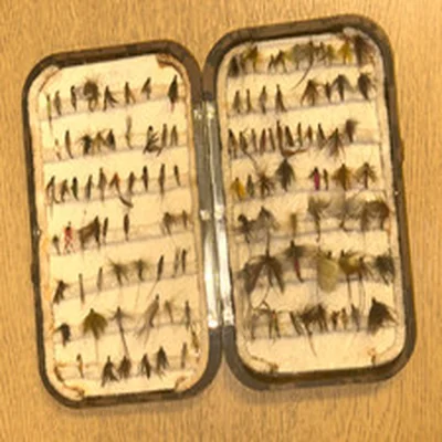 Vintage Hardy Neroda  Dry/Wet  Fly Box   + 100 Trout  Flies